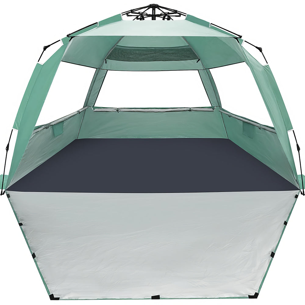 Deluxe Pop Up Beach Tent 99in, UV Protection 3-6 Person w/Extendable Floor