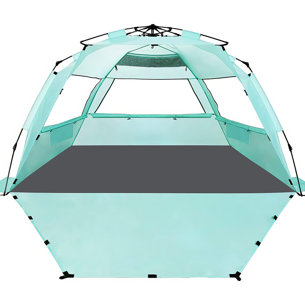 Deluxe Pop Up Beach Tent 99in, UV Protection 3-6 Person w/Extendable Floor
