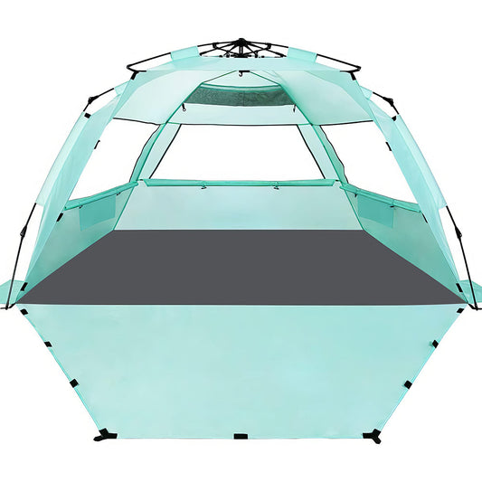 Deluxe Pop Up Beach Tent 99in, UV Protection 3-6 Person w/Extendable Floor