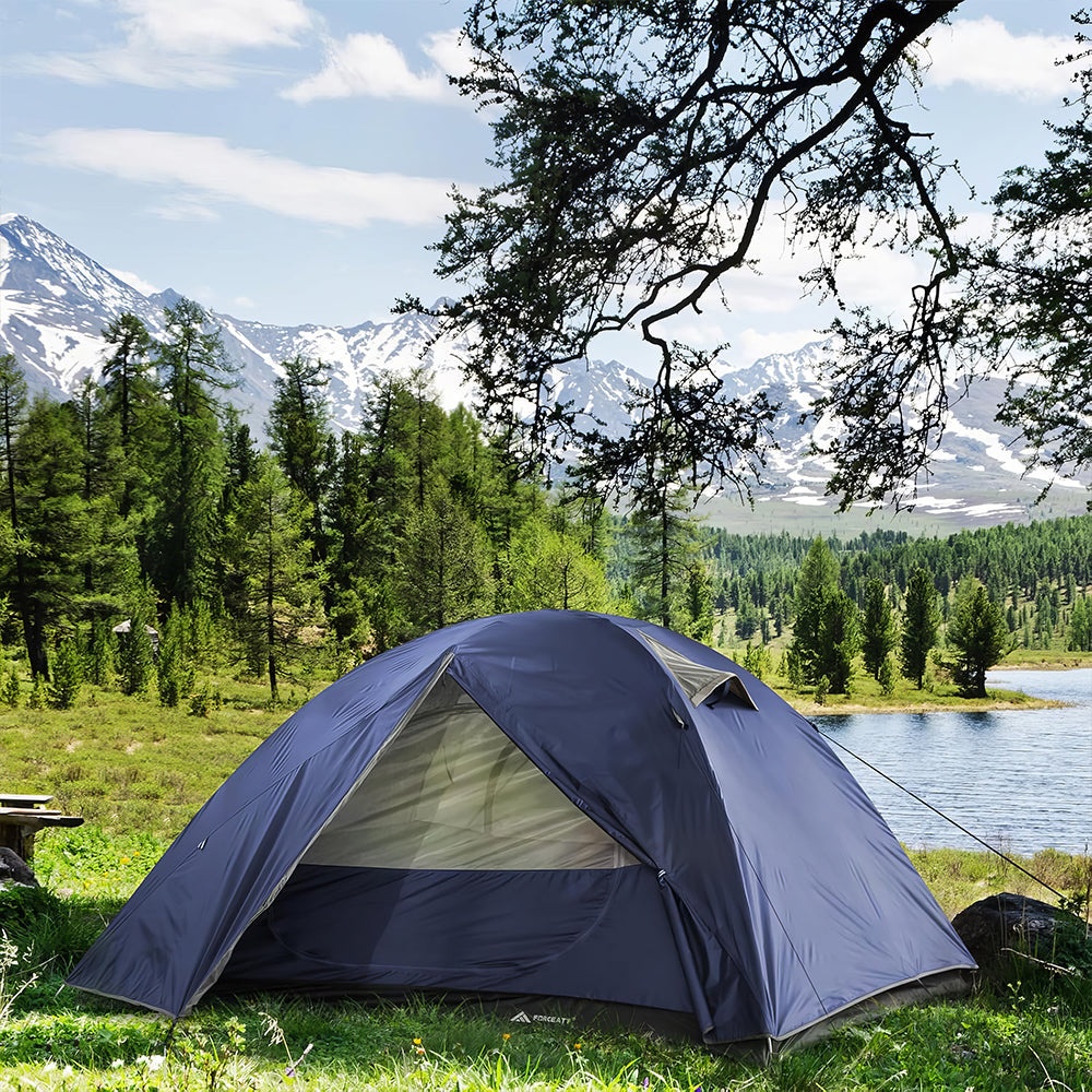 4-Season Waterproof Tent, 2-4 Person Lightweight Backpacking, Quick Setup