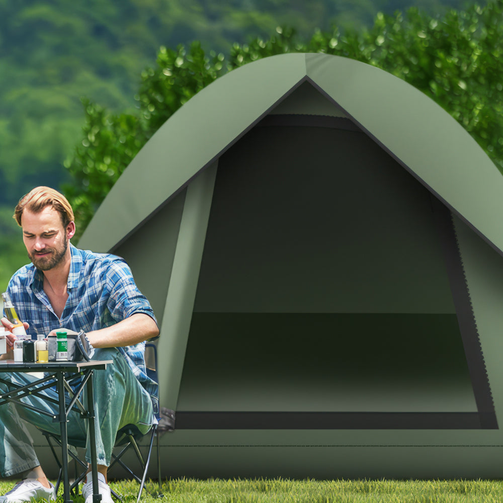 3-4 Person Waterproof Camping Tent 2000mm, Spacious Dome w/Rainfly