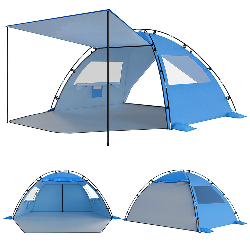 Pop Up Beach Tent w/Canopy: UPF 50+ 4-5 Person, Lightweight & Waterproof
