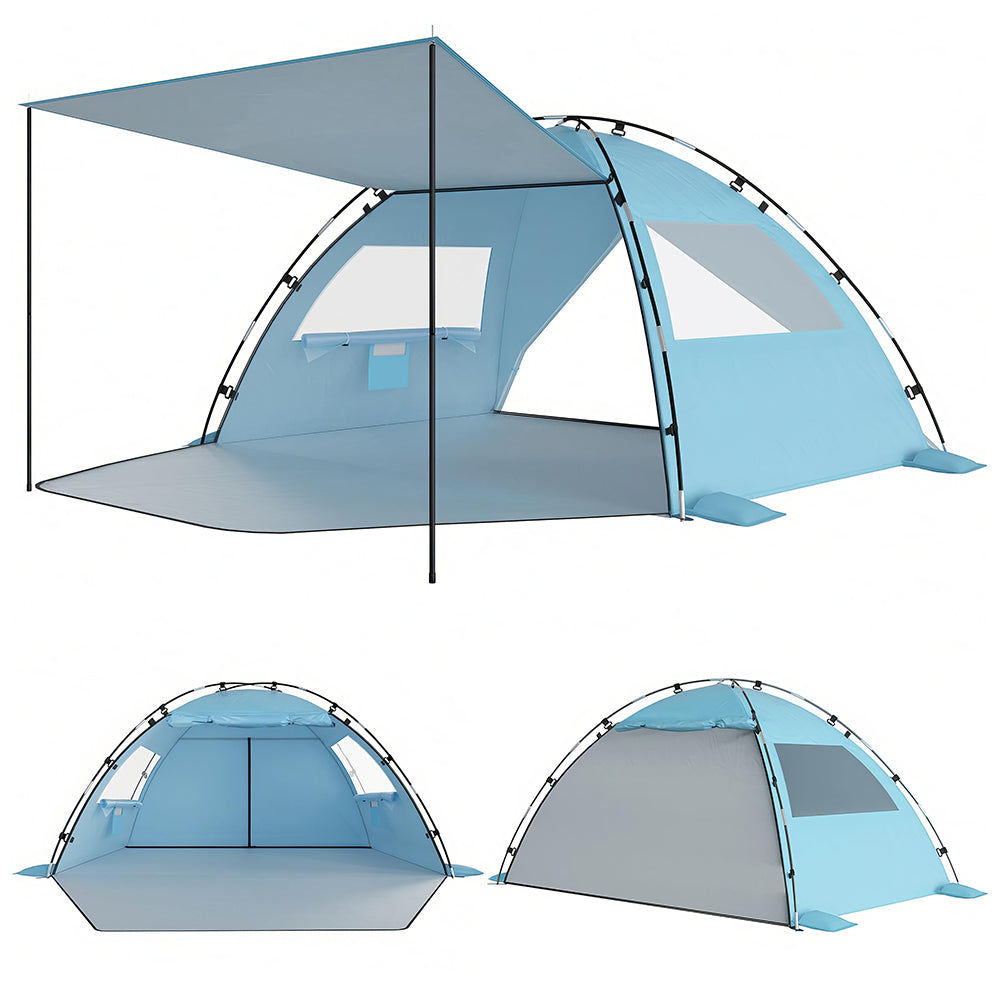 Pop Up Beach Tent w/Canopy: UPF 50+ 4-5 Person, Lightweight & Waterproof