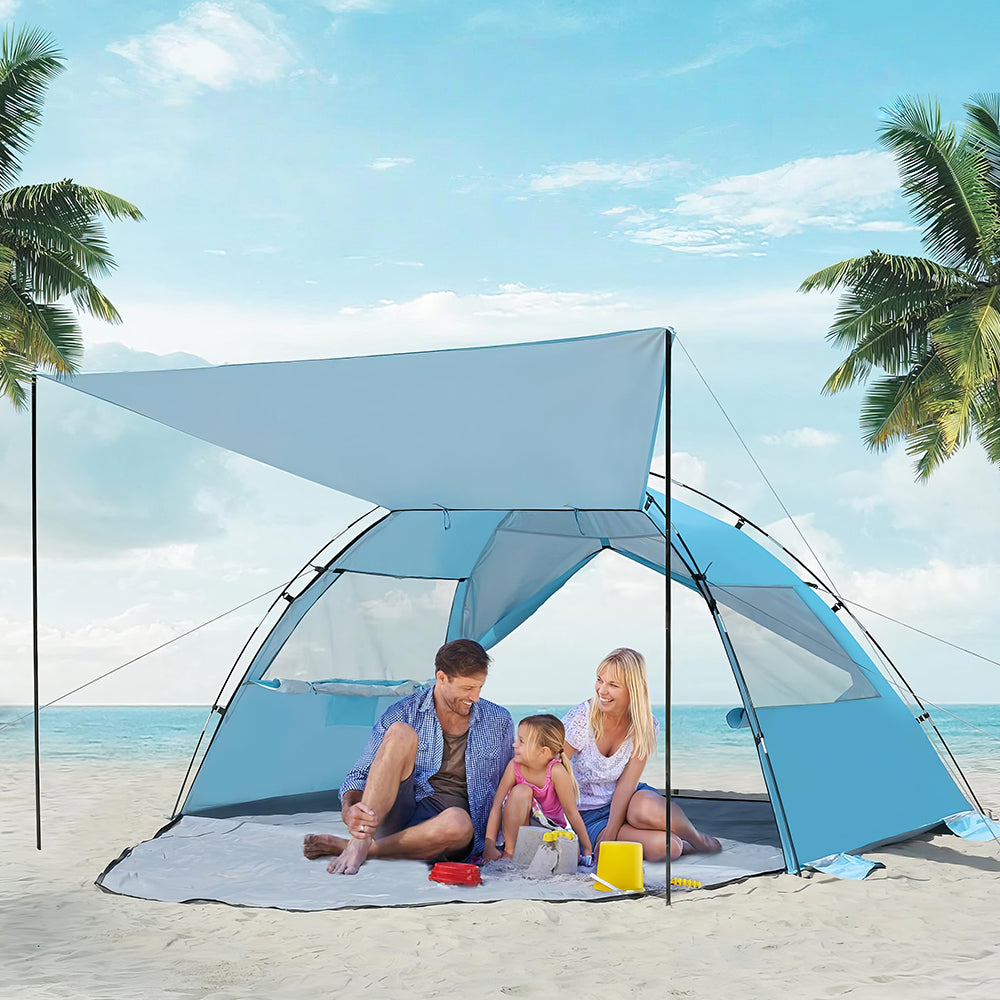 Pop Up Beach Tent w/Canopy: UPF 50+ 4-5 Person, Lightweight & Waterproof