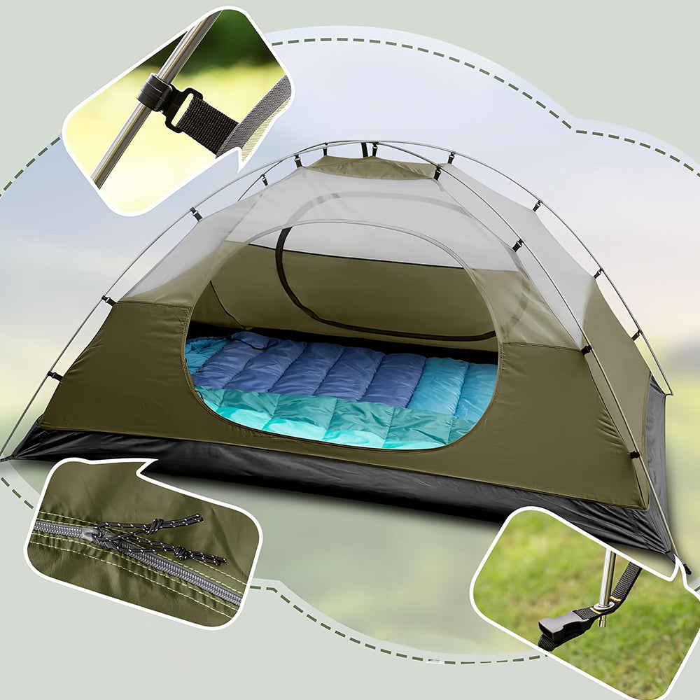 4-Season Waterproof Tent, 2-4 Person Lightweight Backpacking, Quick Setup